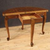Demilune table with geometric decorations from the 20th century