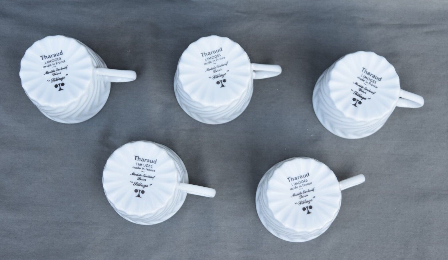 6 coffee cups and saucers Tharaud Limoges form valençay sillage model