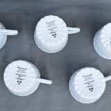 6 coffee cups and saucers Tharaud Limoges form valençay sillage model