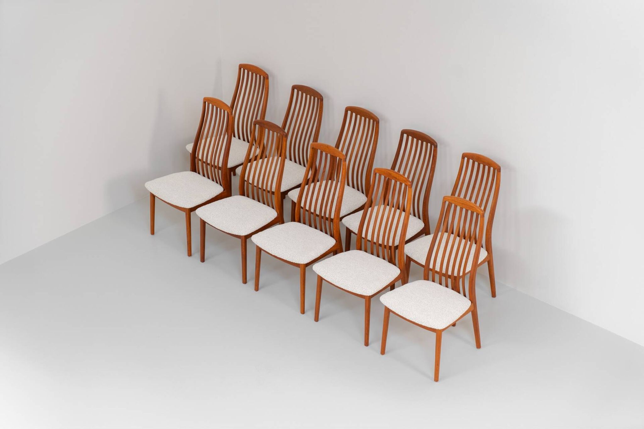 Set of 10 dining chairs by Kai Kristiansen for Schou Andersen (Denmark