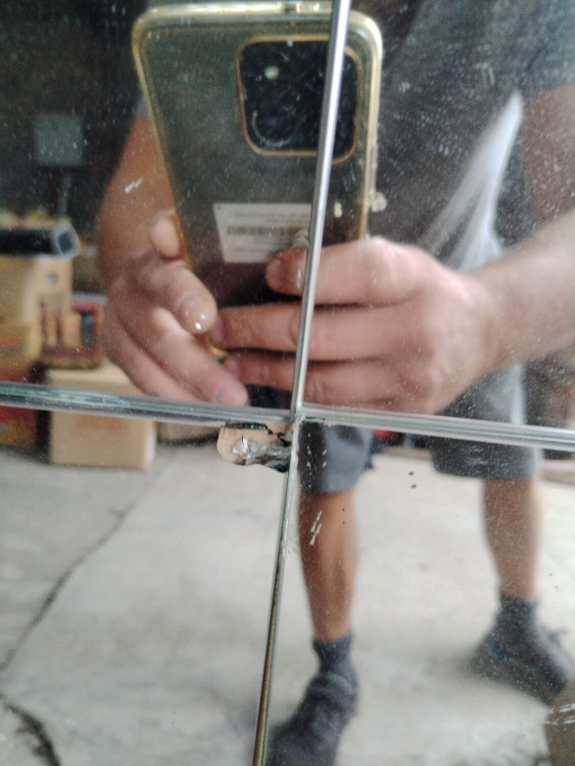 Old industrial type mirror