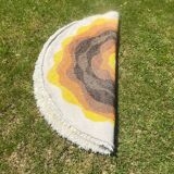 Vintage round psychedelic rug