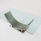 Belgo Chrom dining table in brushed stainless steel and glass top