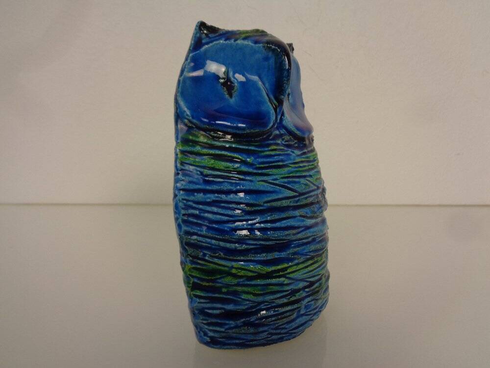 Ceramic Rimini Blu Owl by Aldo Londi for Bitossi, 1960s