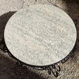 Marble and wrought iron coffee table