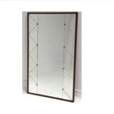 Miroir scandinave en teck et en métal, Suède, 1960, 73x117cm