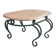 Table basse en marbre rose vintage et fer forgé vert, années 1970