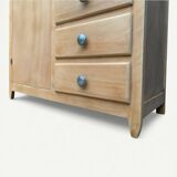 Armoire parisienne asymétrique bois brut 1950