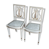 Pair of Louis XVI style bedroom chairs