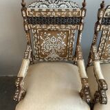 fauteuils syrien en noyer incrusté de nacre