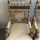 Syrian walnut armchairs inlaid with mother-of-pearl
