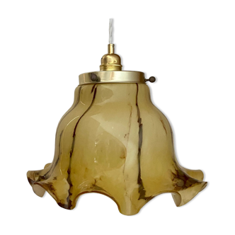 Suspension lamp xxl vintage glass clichy marbled effect