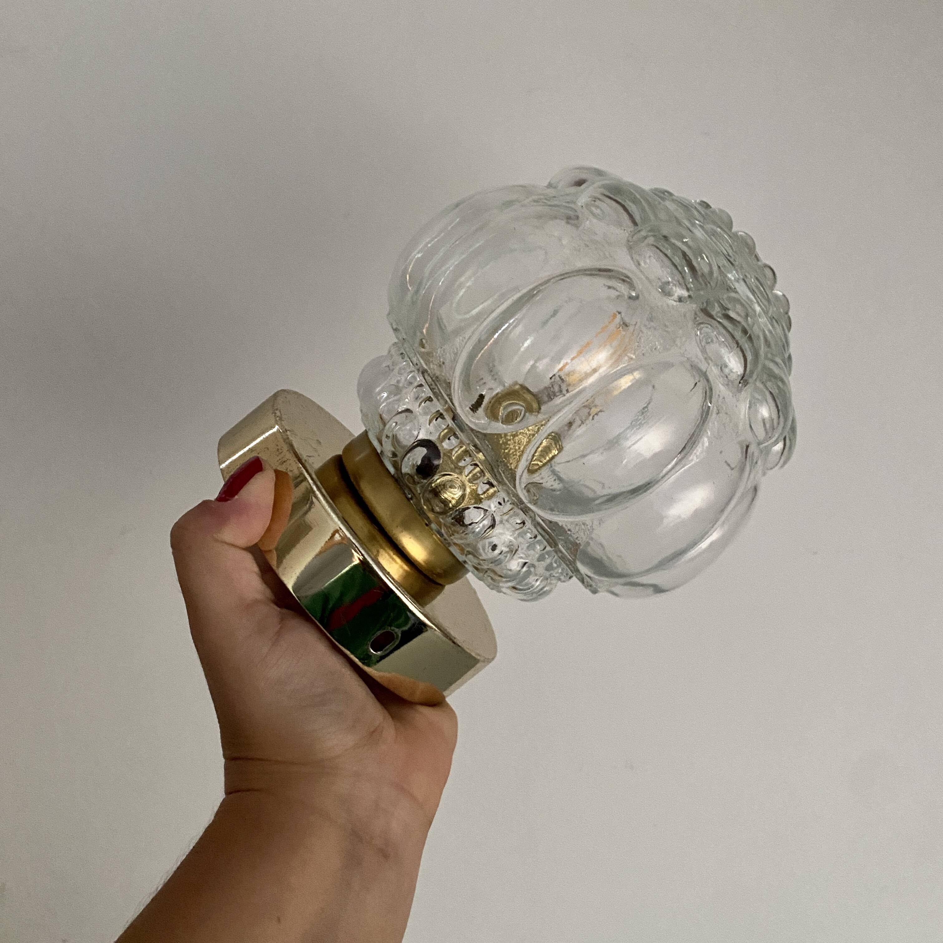 Vintage glass globe wall or ceiling light