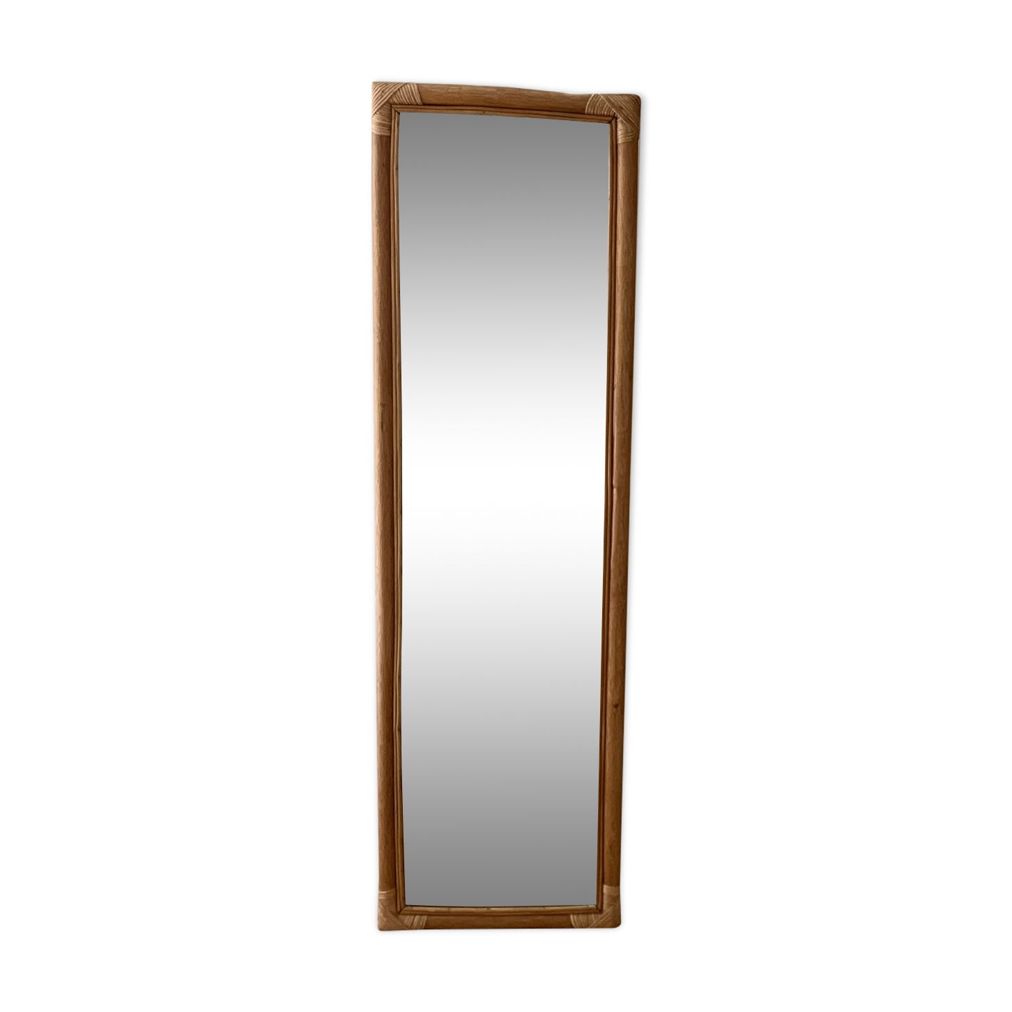 Rectangular rattan mirror