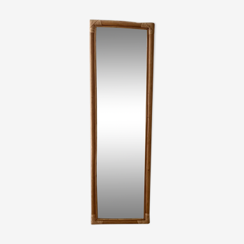 Rectangular rattan mirror