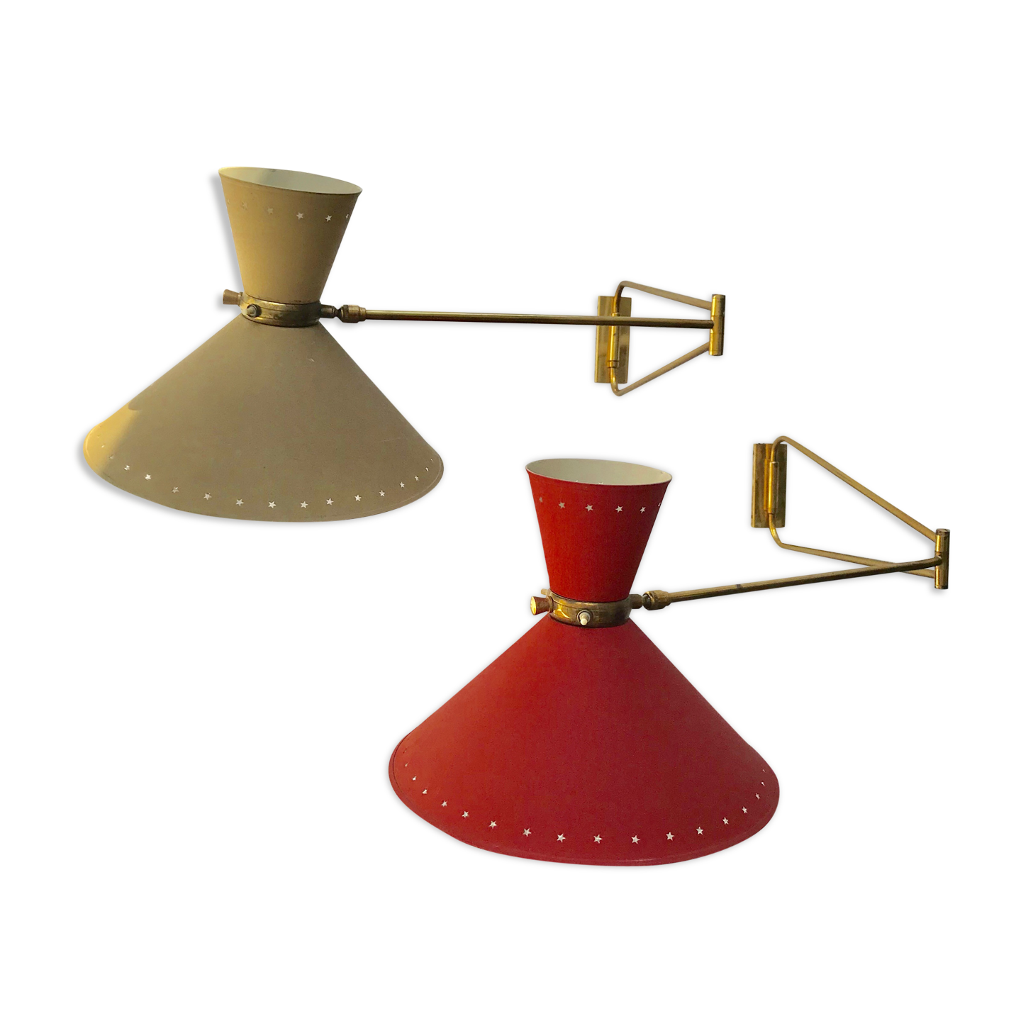 Diabolo sconces by René Mathieu circa 1950