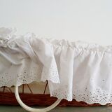 1970s rattan cradle/bassinet with hood and arch