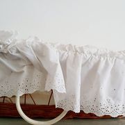 1970s rattan cradle/bassinet with hood and arch