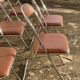 10 vintage skai and chrome metal folding chairs 1970