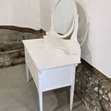 Antique 5-drawer dressing table with swivel mirror