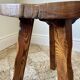 Midcentury brutalist rustic primitive side table by Wanderwood, England.