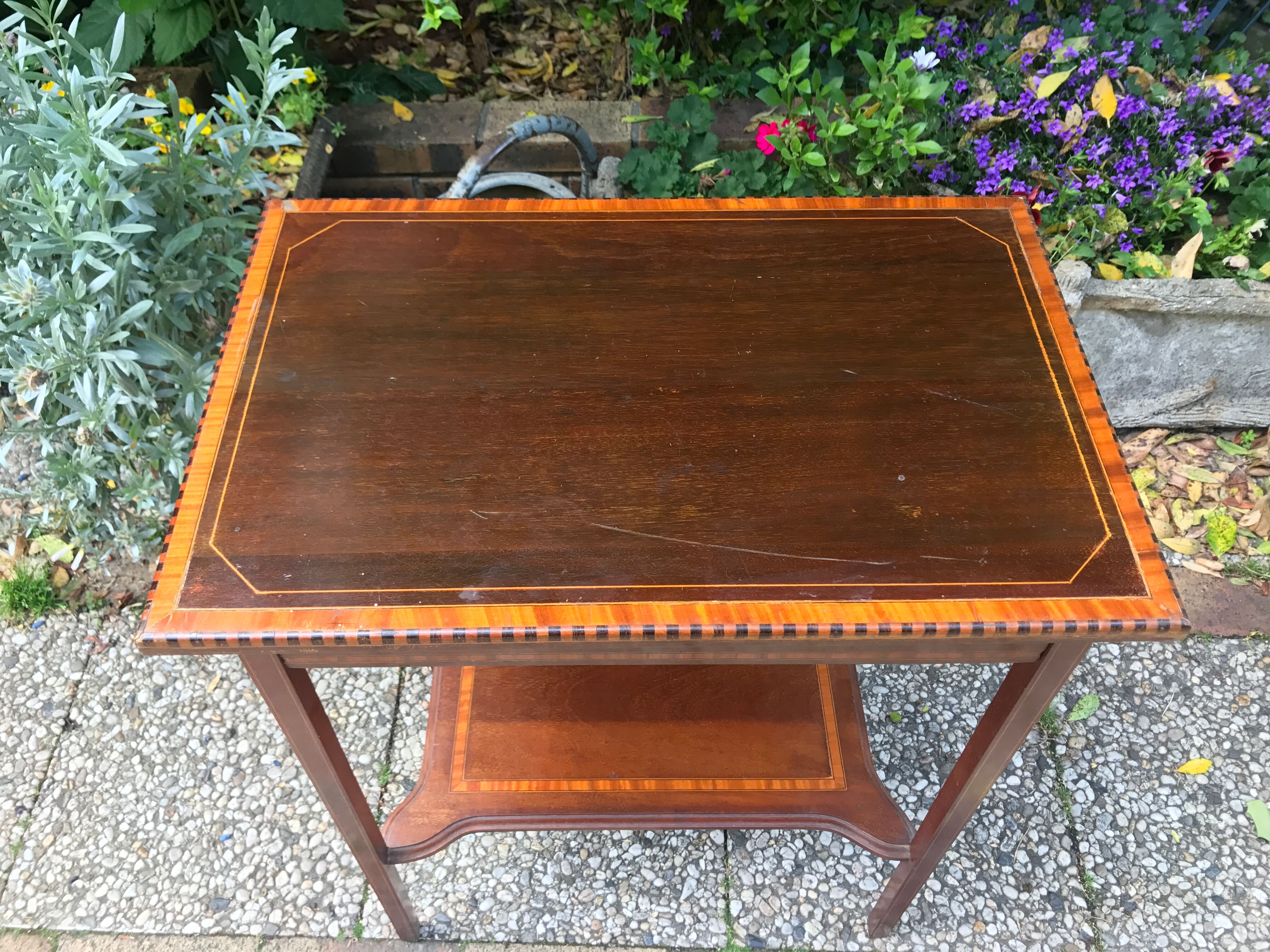 Inlaid console side table