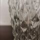 Glass vase diamond pattern in relief