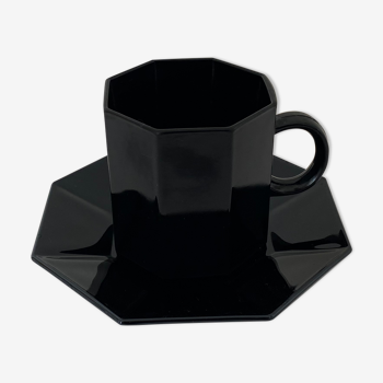 Tasse à café Arcoroc avec sa coupelle - Esso collection