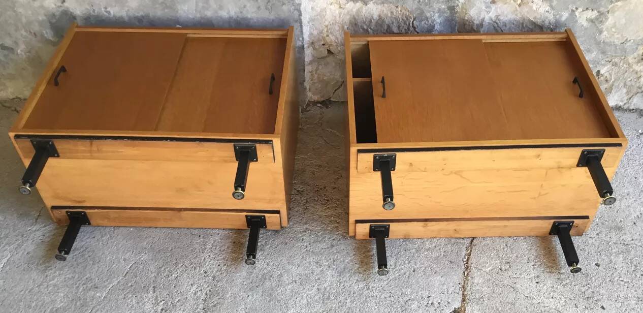 Paire de buffets modernistes modulables en bibliothèque