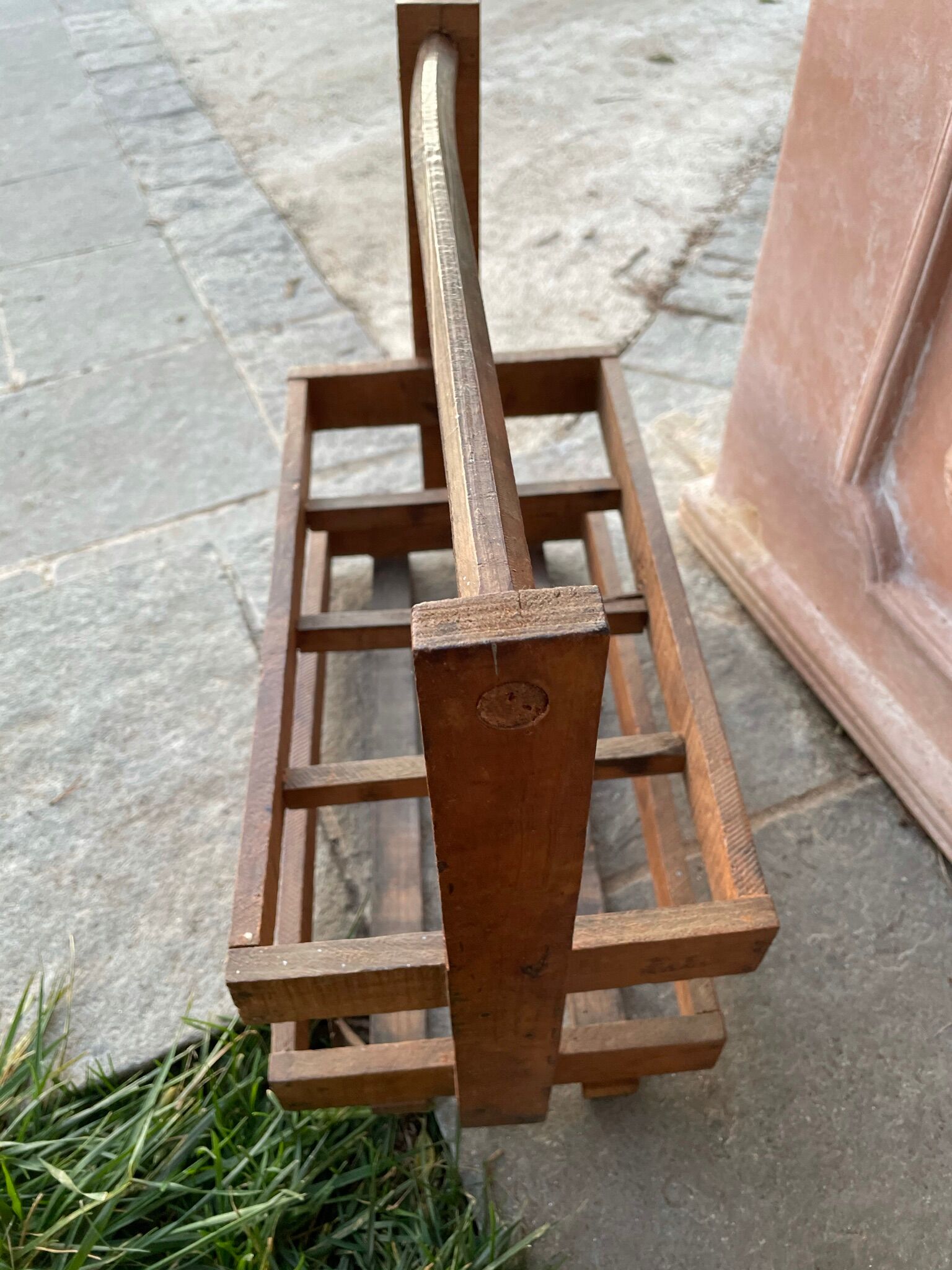 Old wooden bottle holder