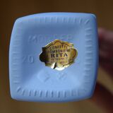 Soliflore bleu pâle en verre et plaque argent