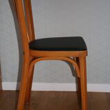 10 baumann chairs no. 12 black faux leather light beech