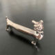 8 various animal knife holders in silver metal