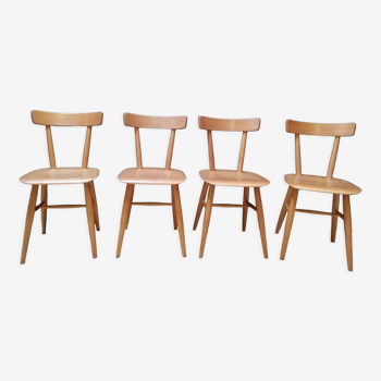 Set of 4 vintage wooden chairs