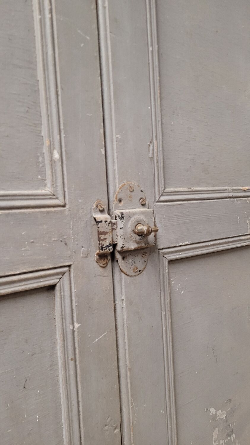 Double cupboard door front in old painted fir