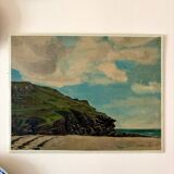 Oil painting on canvas "Beach, rocks and sea" n°48