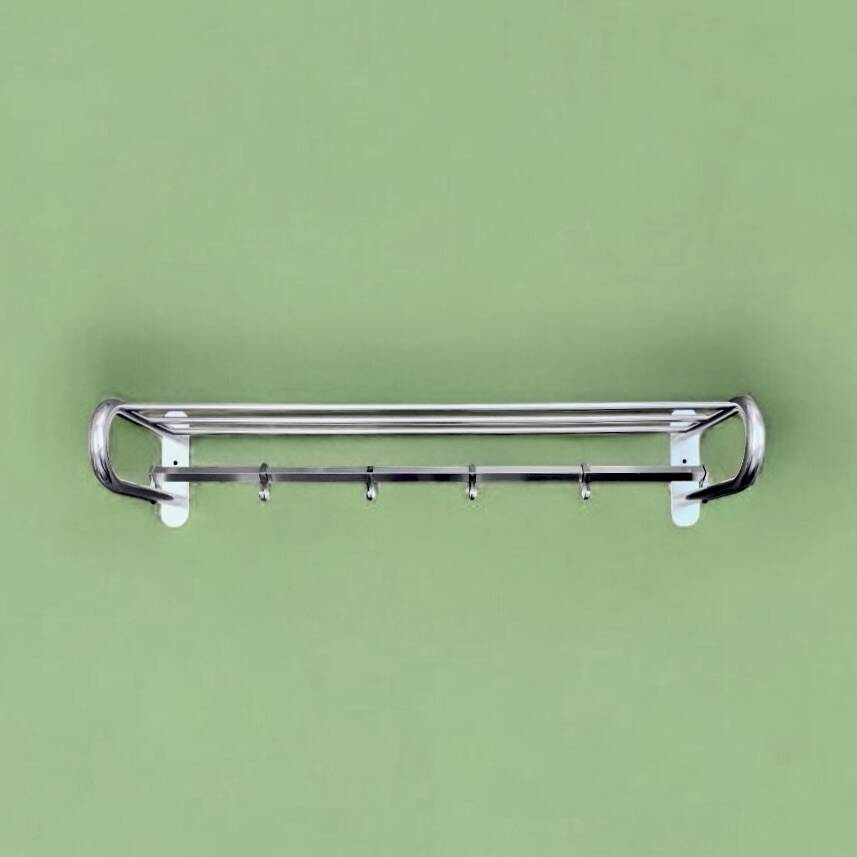 Large vintage aluminum wall coat rack