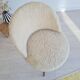 Chaise moumoute tonneau vintage pieds compas
