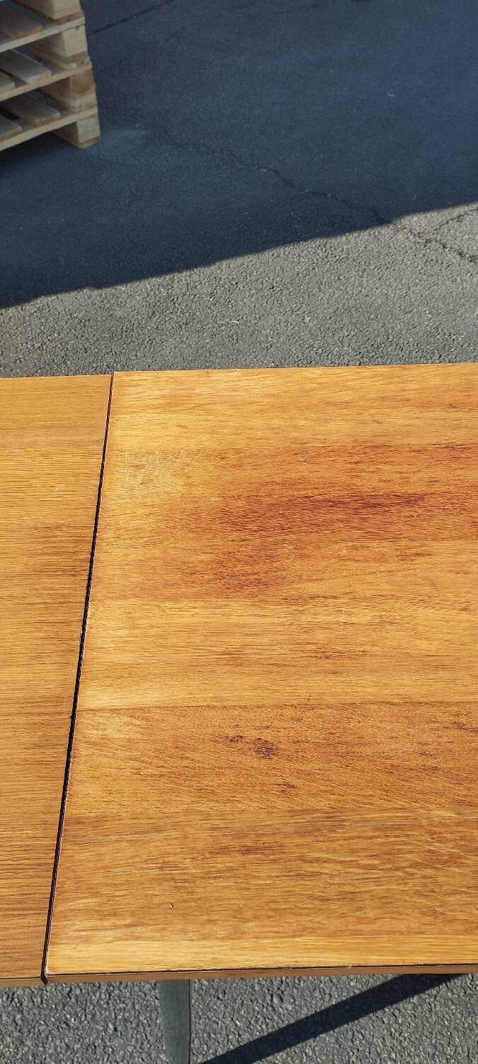 70' wood and chrome kitchen table