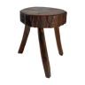 Tripod stool art-popular in solid wood, slit feet