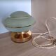 Frosted textured green globe touch lamp