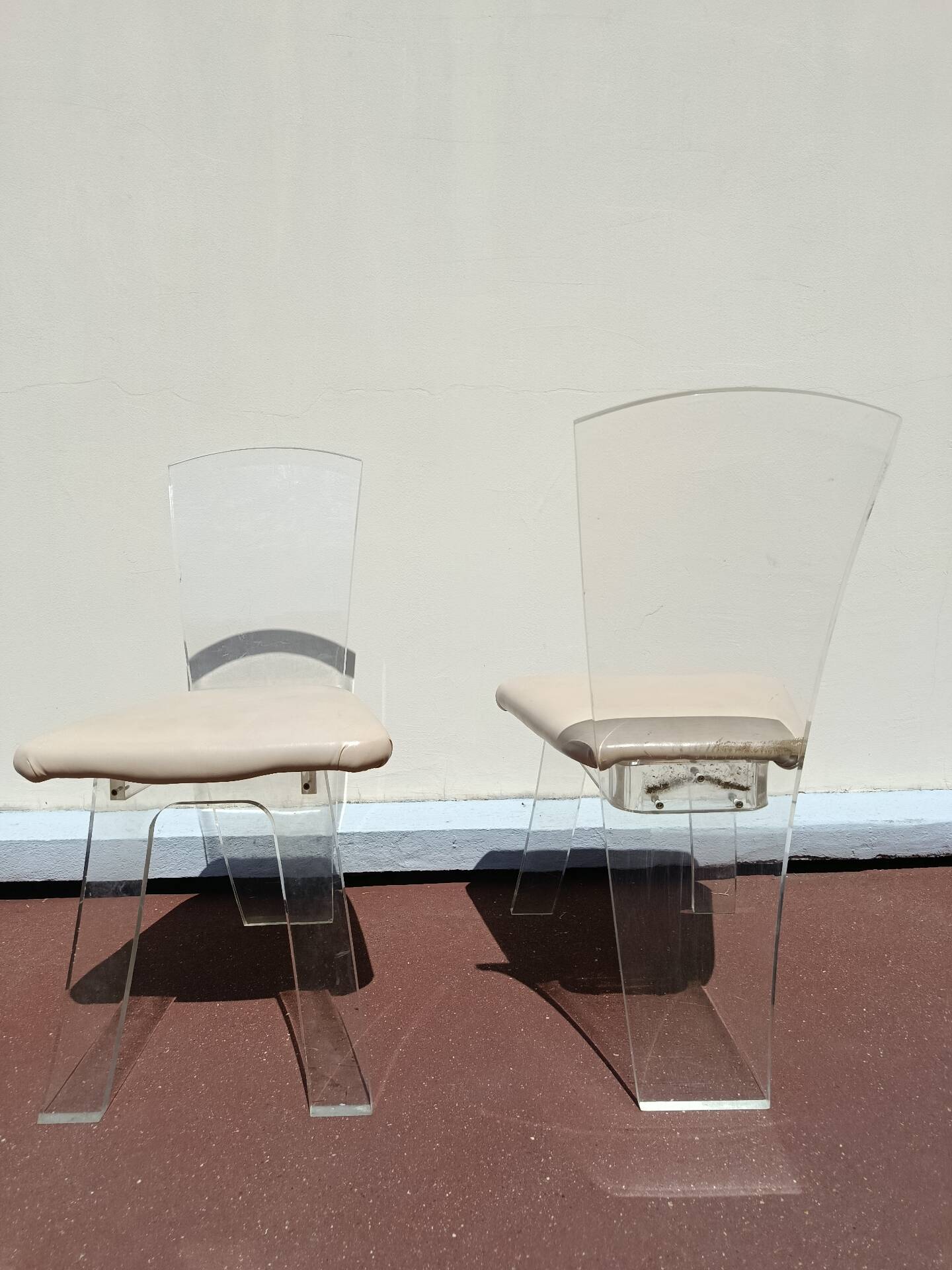 70s plexiglass lucite chairs