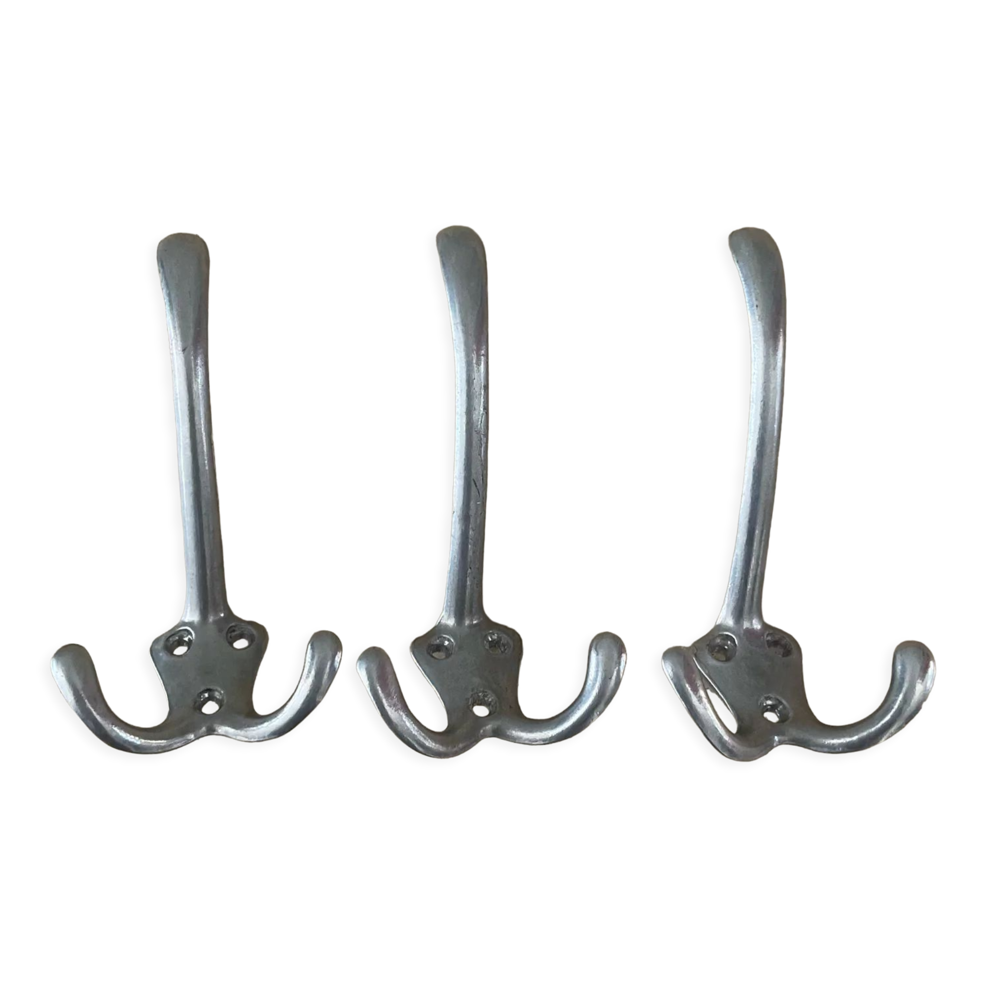 Series of 3 hooks from the 50s-60s in cast aluminum