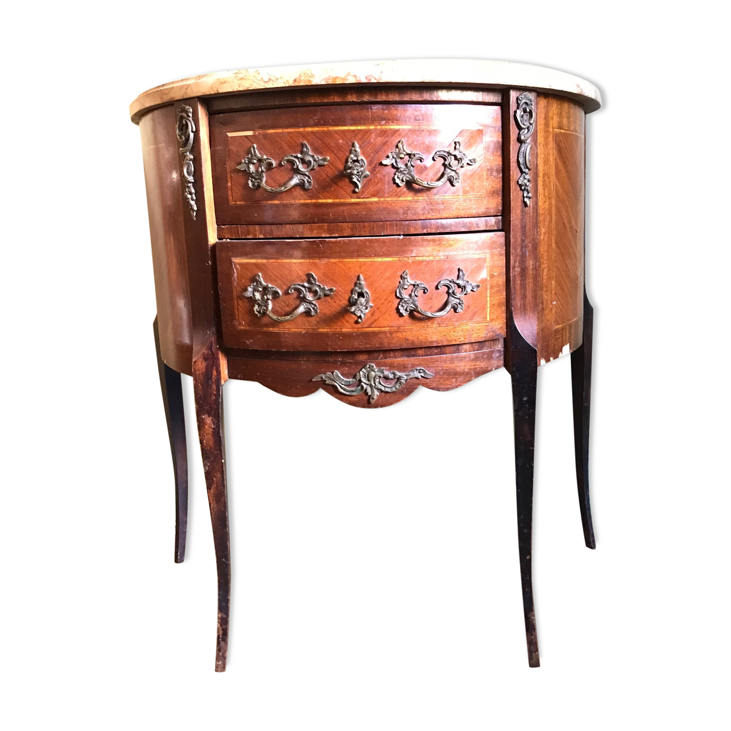 Table top marble moon pink