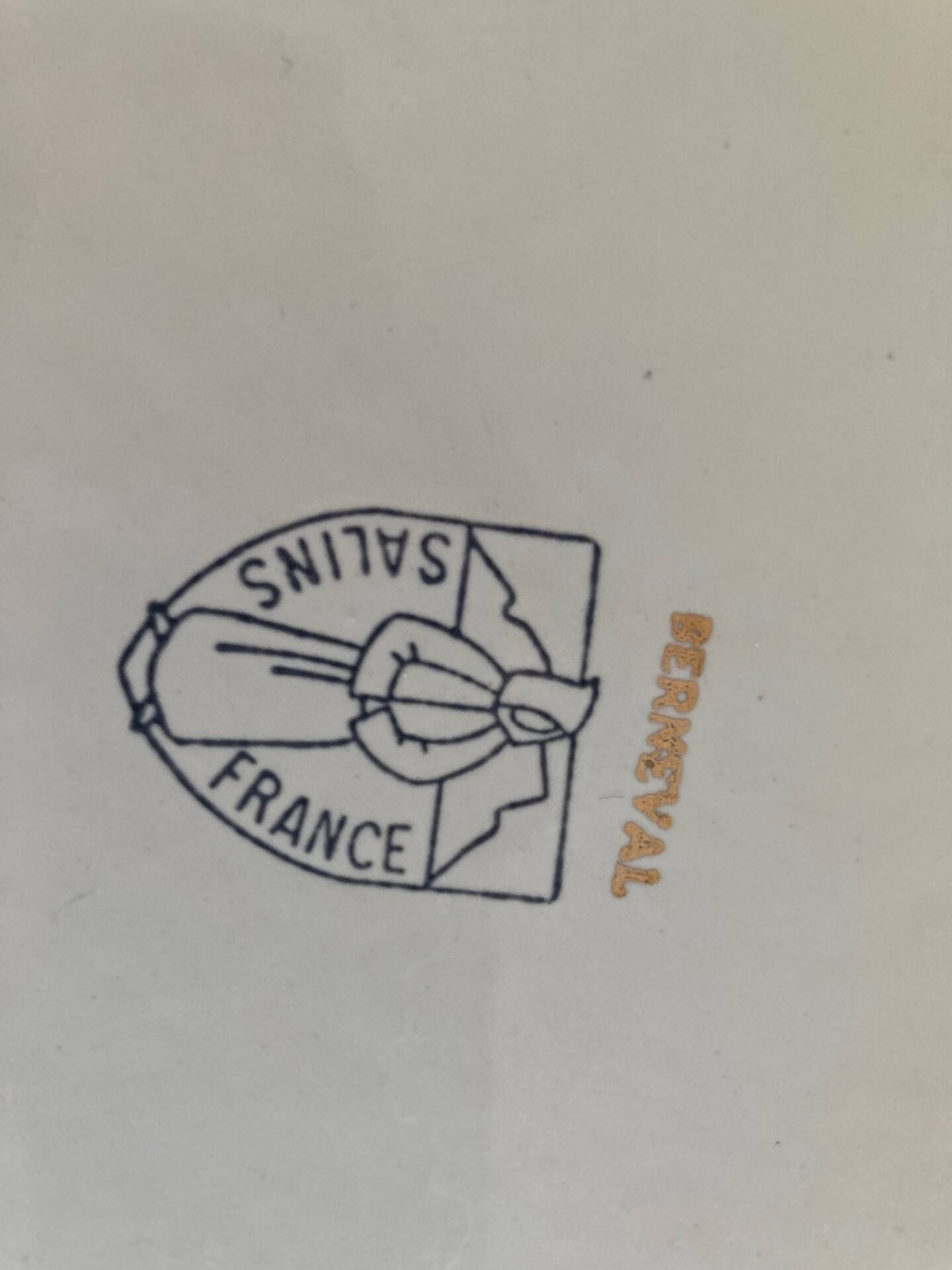 vintage cake dish, cherry blossoms, Salins