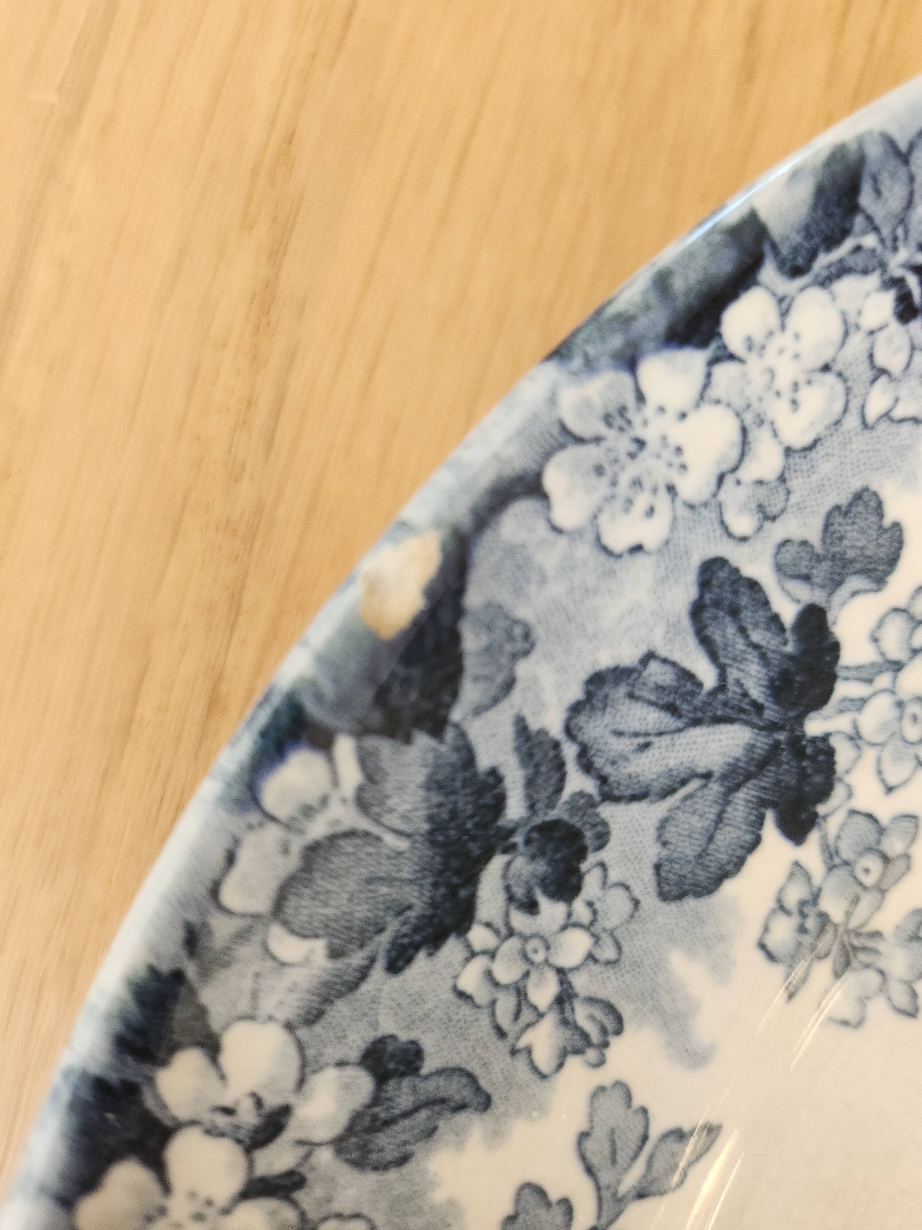 Pair of antique asparagus plates "Récamier" in Terre de Fer, Sarregue