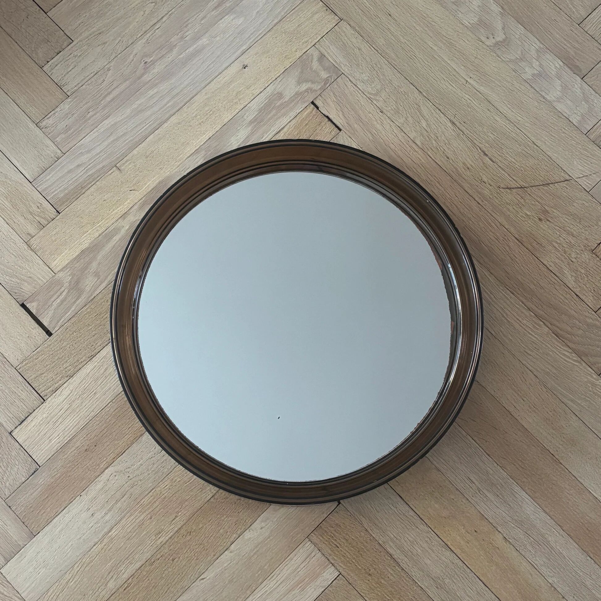 70's smoked plastic mirror