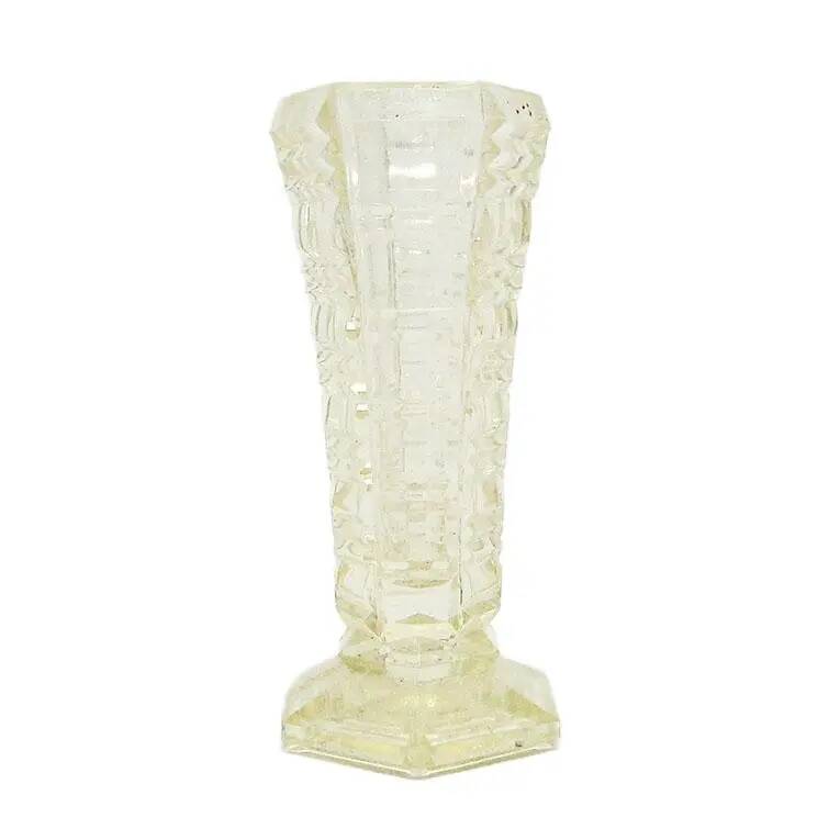 Miniature Art Deco vase, pressed glass, Czechoslovakia, 1930s