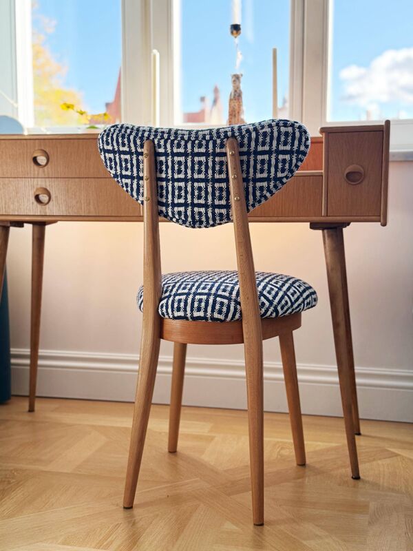 Chaise cœur milieu du siècle en jacquard Hsh Home Sweet Home par Dedar, Europe, 1960s