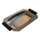 Art Deco serving dish in chrome metal with ebony handles.